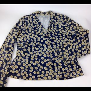 Vintage 90s Floral Boho Denim Jacket Size Large